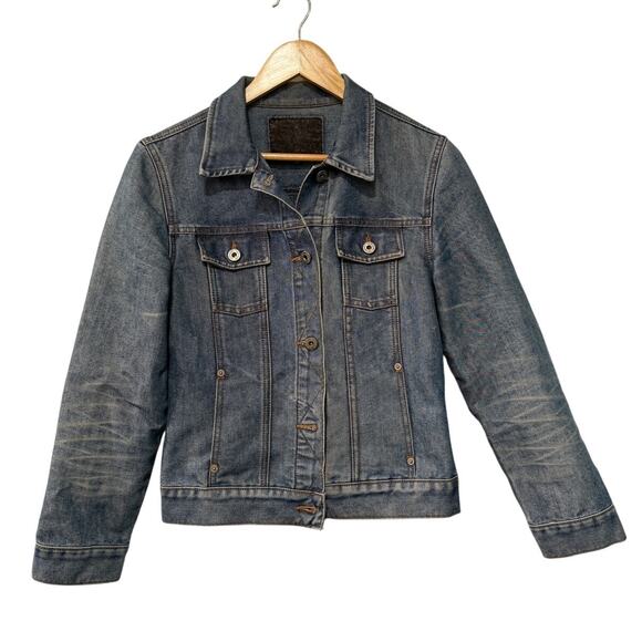 Guess Womans S Vintage y2k Denim Jean Jacket Button Front Medium Wash Blue EUC! - Picture 2 of 13